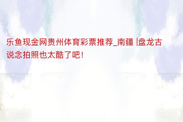 乐鱼现金网贵州体育彩票推荐_南疆 |盘龙古说念拍照也太酷了吧！